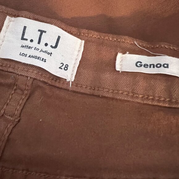 NEW L.T.J genoa fly button jean in camel size 28 - Picture 5 of 11